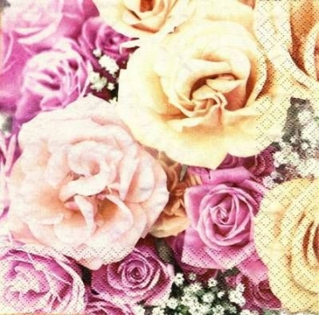s7266 - Festliche Rosen - Napkins - Package - 20 pcs.
