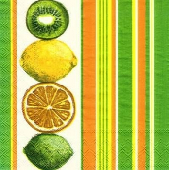 s7280 - Zitrus und Kiwi - Servietten - Packung - 20 Stück