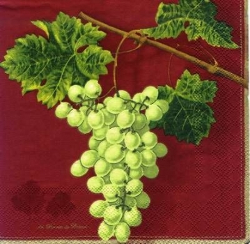 s7327 - White Grapes - red - Servietten - Packung - 20 Stück
