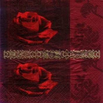 s7357 - Dark red Rose - Servietten - Packung - 20 Stück