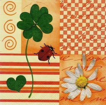 s7394 - Spring Accent - orange - Servietten - Packung - 20 Stück