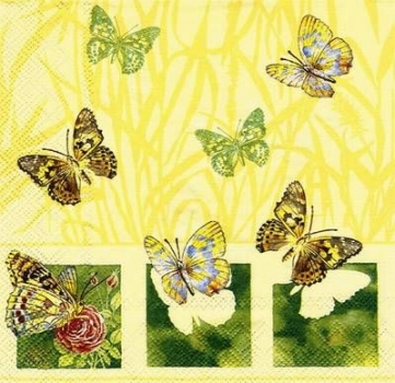 s7494 - Flying Away - yellow - Servietten - Packung - 20 Stück