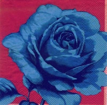 s7499 - Roaring Rose - blue - Servietten - Packung - 20 Stück
