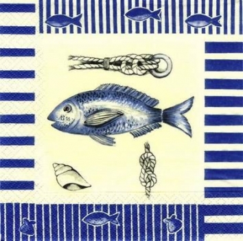 s7560 - Maritim - blau - Servietten - Packung - 20 Stück