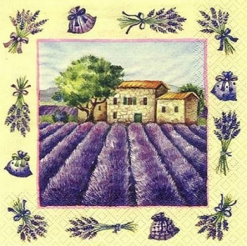 s7585 - A Day in Provence - ivory - Servietten - Packung - 20 Stück