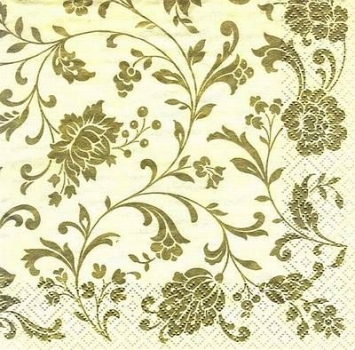 s7599 - Arabesque - gold-ivory - Servietten - Packung - 20 Stück