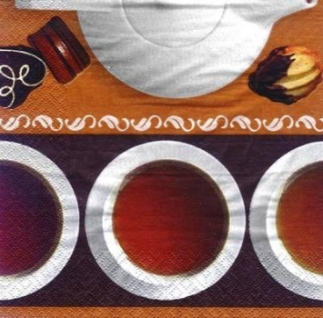 s7602 - Enjoy your Tea - caramel - Napkins - Package - 20 pcs.