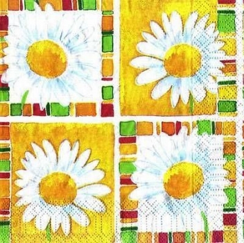 s7632 - Hot Flowers - yellow - Servietten - Packung - 20 Stück