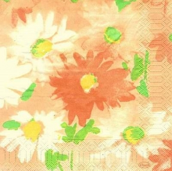 s7639 - Daisies - apricot - Servietten - Packung - 20 Stück