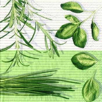 s7648 - Three Herbs - Servietten - Packung - 20 Stück