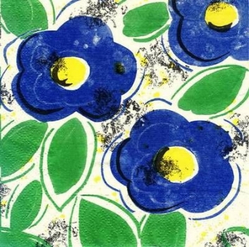 s7716 - Blume blau - Servietten - Packung - 20 Stück