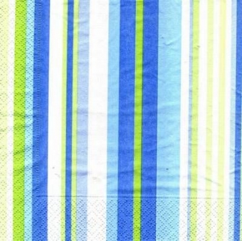 s7720 - Streifen blau/grün - Servietten - Packung - 20 Stück