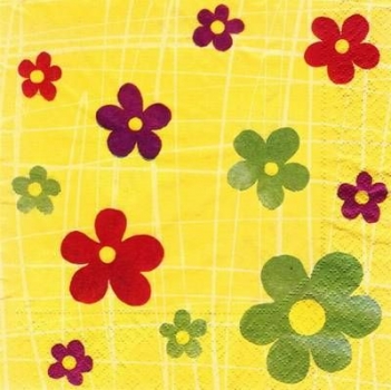 s7753 - Flowers - yellow - Servietten - Packung - 40 Stück