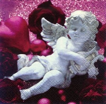 s7801 - Music-Angel bordeaux - Servietten - Packung - 20 Stück
