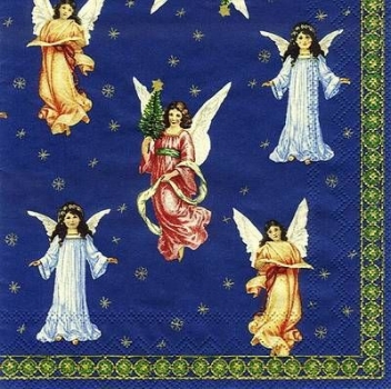 s7826 - Herald Angels - blue - Servietten - Packung - 20 Stück