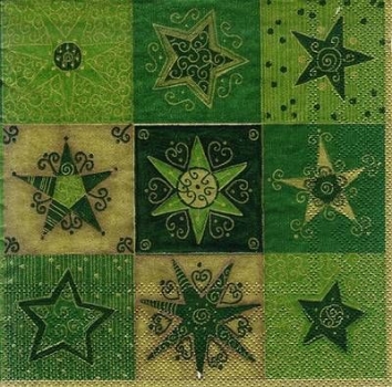 s7830 - Classic Stars - green - Servietten - Packung - 20 Stück