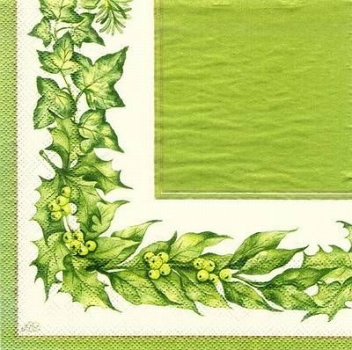 s7835 - Christmas Garland - light green - Servietten - Packung - 20 Stück