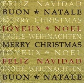 s7839 - Feliz Navidad - gold - Servietten - Packung - 20 Stück