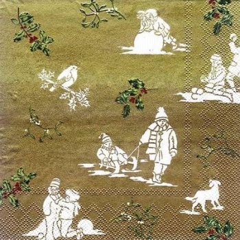 s7846 - Winter Tale - gold - Servietten - Packung 20 Stück