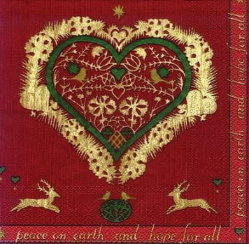 s7852 - Peace and Hope - red - Servietten - Packung - 20 Stück