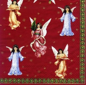 s7853 - Herald Angels - red - Napkins - Package - 20 pcs.