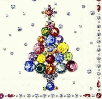 s7864 - Twinkling Trees - white - Servietten - Packung - 20 Stück