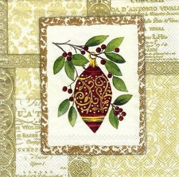 s7874 - Festive Ornaments - cream - Servietten - Packung - 20 Stück