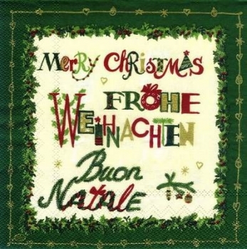 s7876 - Joyeux Noel - green - Servietten - Packung - 20 Stück