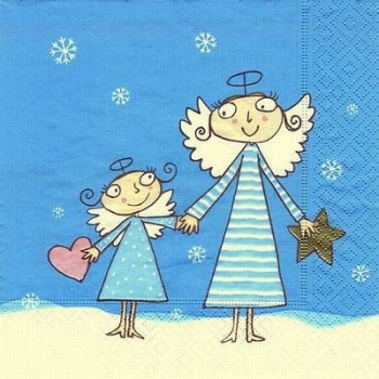 s7893 - Two Angels - Servietten - Packung - 20 Stück
