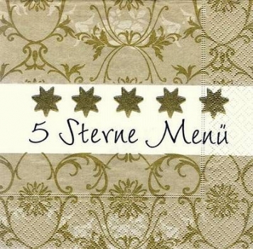s7901 - 5 Sterne Menue - Servietten - Packung - 20 Stück