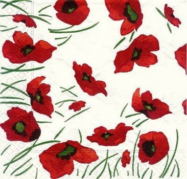 s7928 - Mohnblumen - rot - Napkins - Package - 20 pcs.