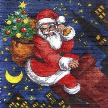 s7956 - Weihnachtsmann - 1lagig - Servietten - Packung - 20 Stück