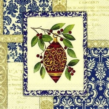 s7970 - Festive Ornaments - blue - Servietten - Packung - 20 Stück