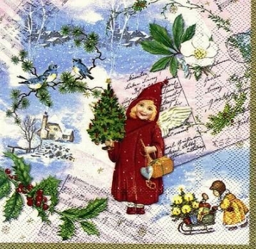 s7973 - Nostalgic Cards - rose - Servietten - Packung - 20 Stück