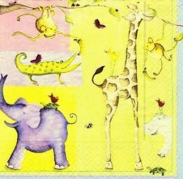 s8085 - Animal Collage - Napkins - Package - 20 pcs.