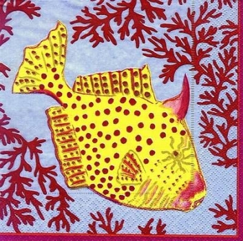 s8091 – Fisch – Servietten – 33 x 33 cm - Packung – 20 Stück