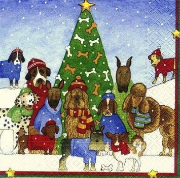 s8100 - Christmas Canines - Servietten - Packung - 20 Stück