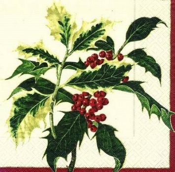 s8113 - Royal Holly - ivory - Napkins - Package - 20 pcs.