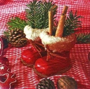 s8146 - Christmas Boots - Servietten - Packung - 20 Stück