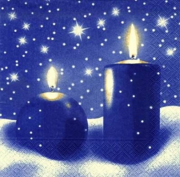 s8193 - Blue Candles - Servietten - Packung - 20 Stück