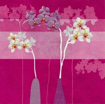 s8234 - Pink Orchid - purple - Napkins - Package - 20 pcs..