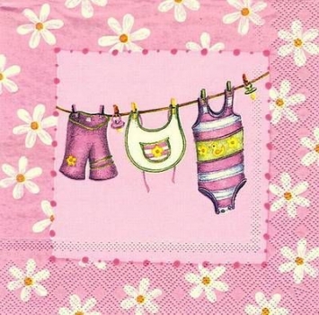 s8249 - Baby - pink - Servietten - Packung - 20 Stück