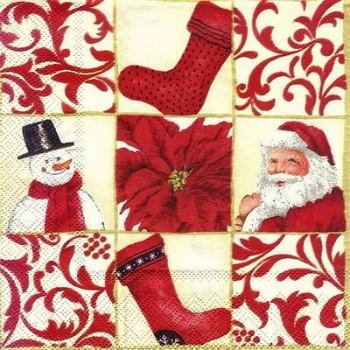 s8259 - X-MAS Square - cream - Servietten - Packung - 20 Stück