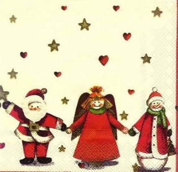 s8262 - Snowman/Angel/Santa - Servietten - Packung - 20 Stück