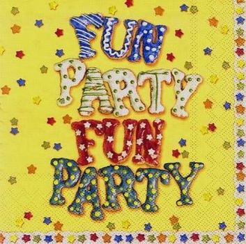 s8311 - Confetti - yellow - Servietten - Packung - 20 Stück.