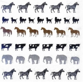 s8385 - Zebra u. Co. - Servietten - Packung - 20 Stück