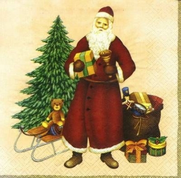 s8409 - Old Santa - cream - Servietten - Packung - 20 Stück