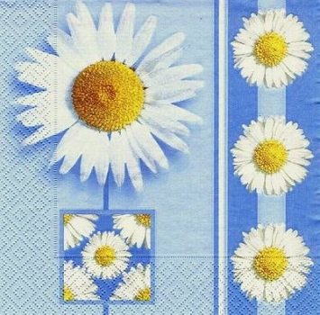 s8422 - Daisy on blue - Servietten - Packung - 20 Stück