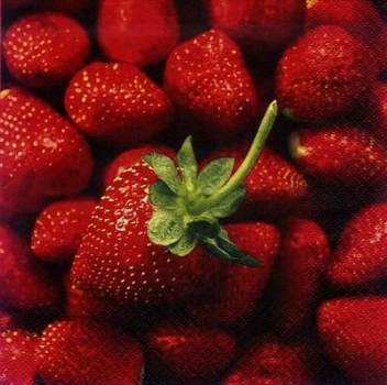 s8488 - Erdbeeren allover - Servietten - Packung - 20 Stück