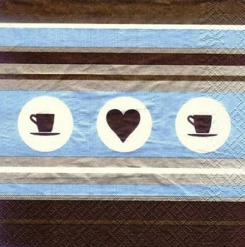 s8508 - Coffee Stripes - Servietten - Packung - 20 Stück